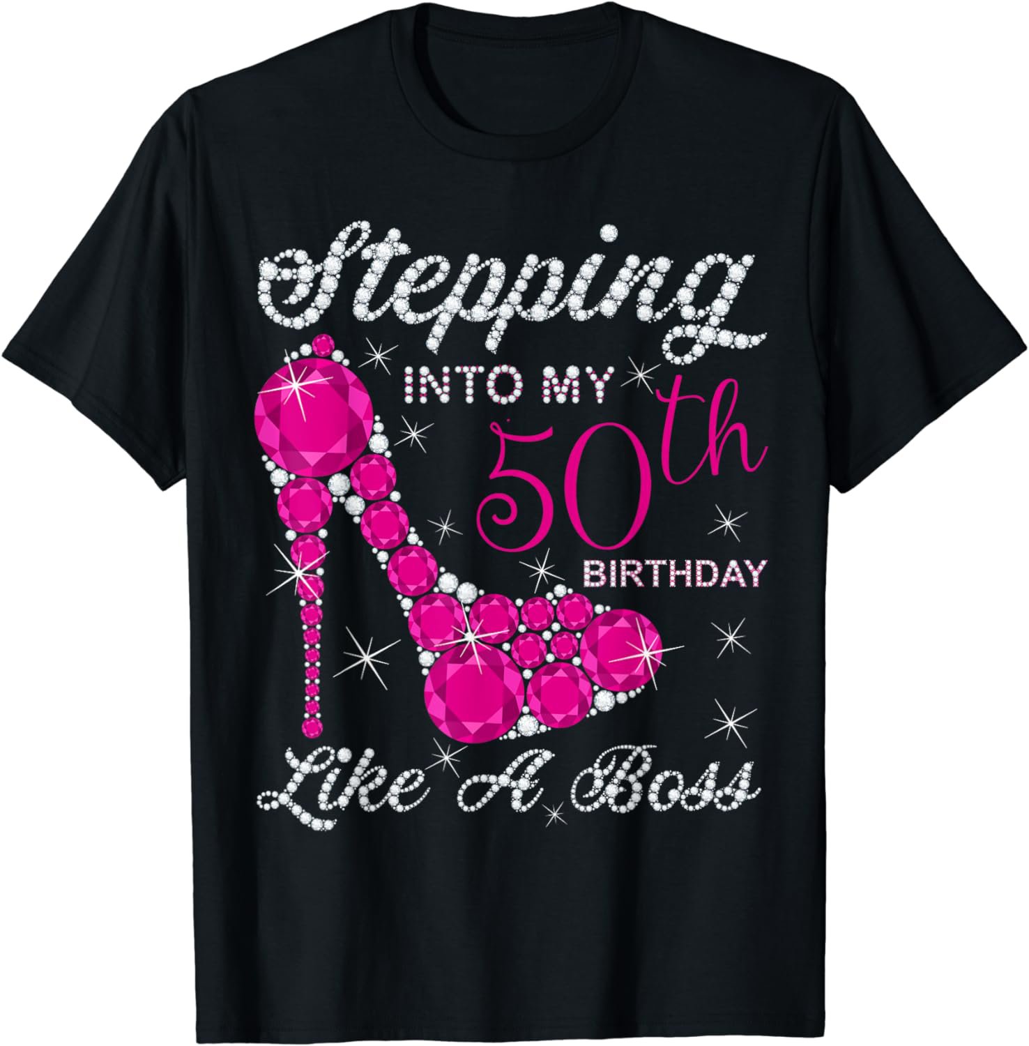 Gift Girls,Queens,Stepping Into My 50th Birthday Like A boss T-Shirt