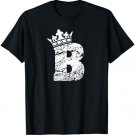 Alphabet T Shirt- Initial Letter B And King Queen Crown Tee