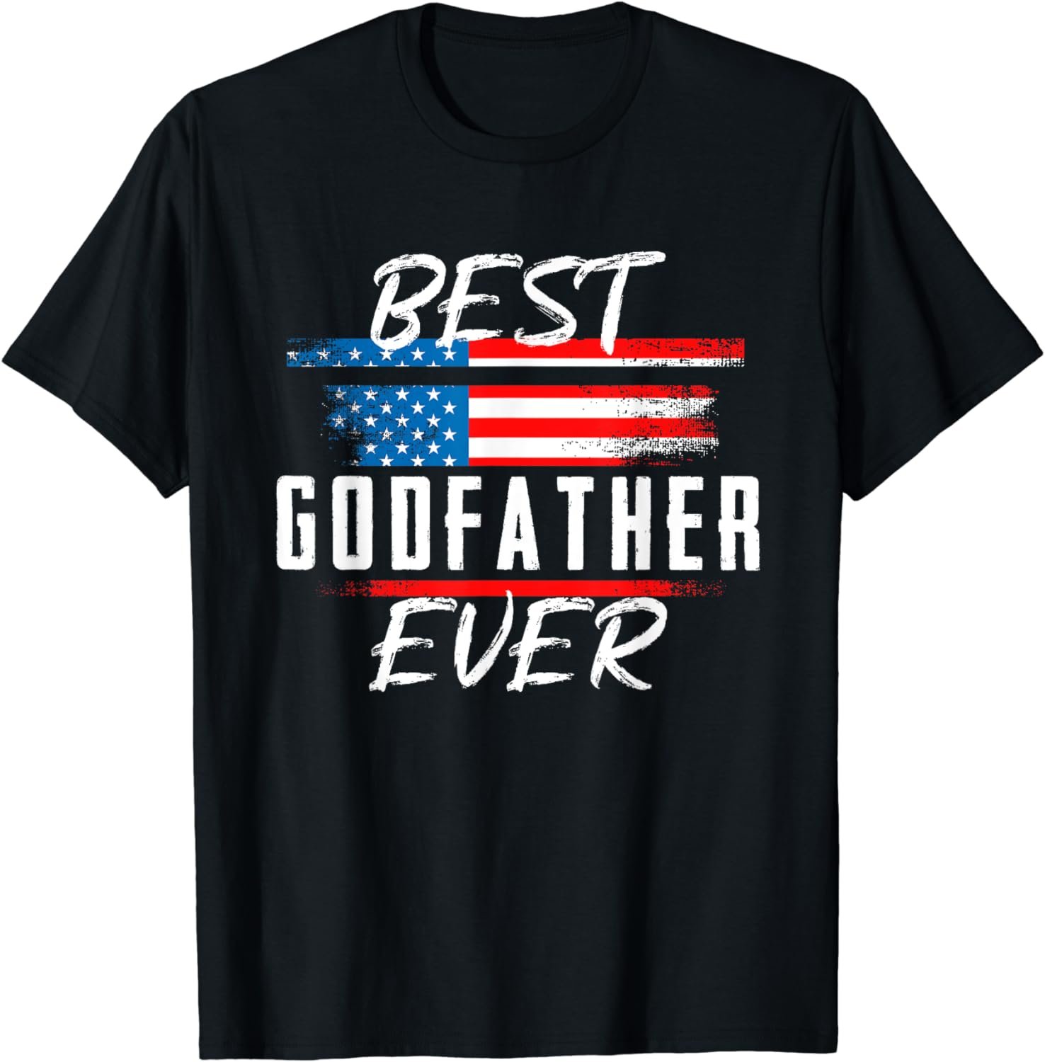 Best Godfather Ever | US Flag | Godson Goddaughter T-Shirt