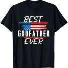 Best Godfather Ever | US Flag | Godson Goddaughter T-Shirt