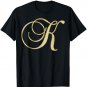 Monogram Initial Letter K Gold T-Shirt
