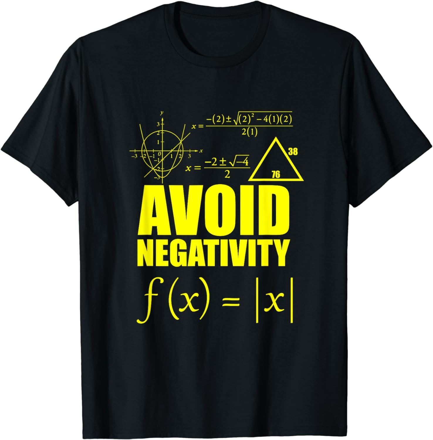 Funny Avoid Negativity T-shirt School Funny Math Quote Meme T-Shirt