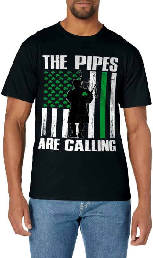 The Pipes Are Calling St Patricks Day Gift Irish Bagpipe T-Shirt