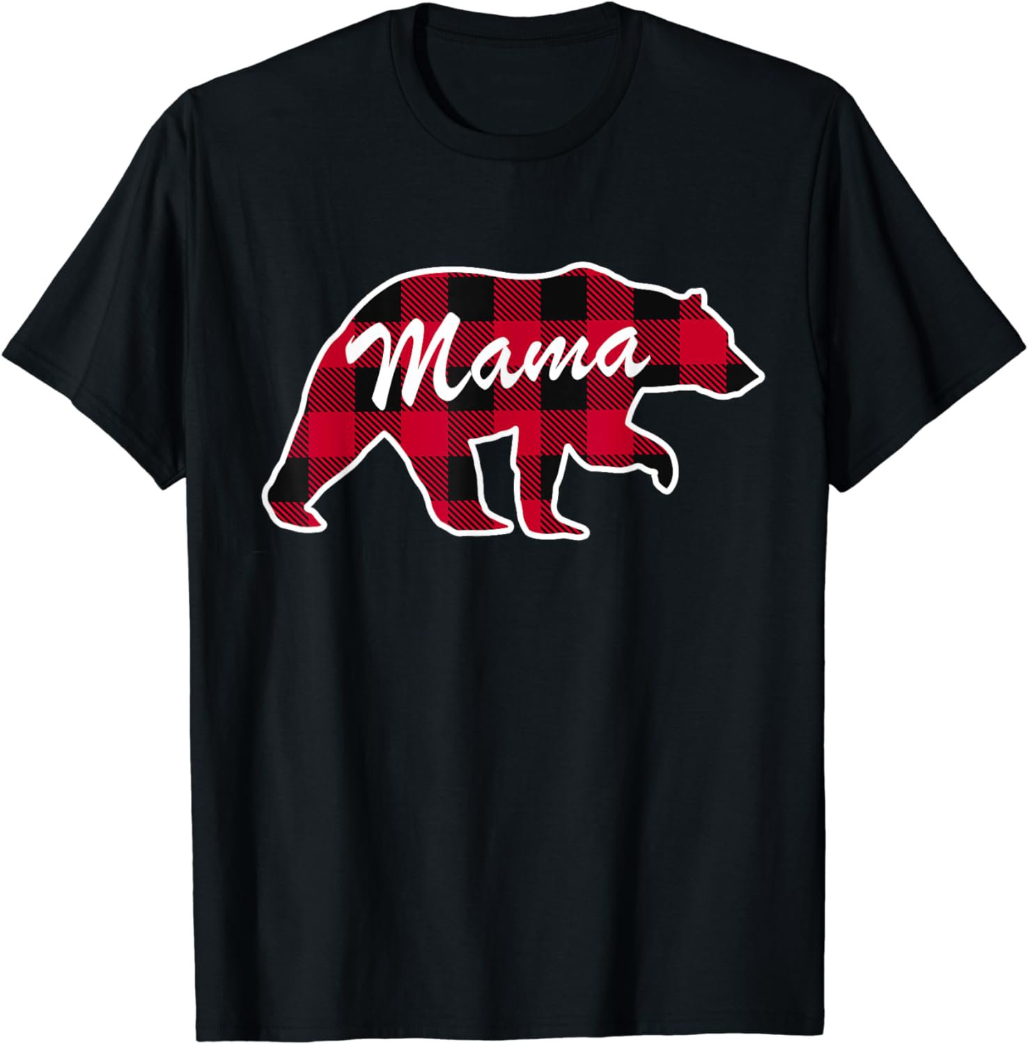 Mama Bear Red Plaid Mama Bear Christmas Family Mom T-Shirt