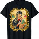 Our Lady Of Perpetual Help Blessed Mother Mary Catholic Icon T-Shirt