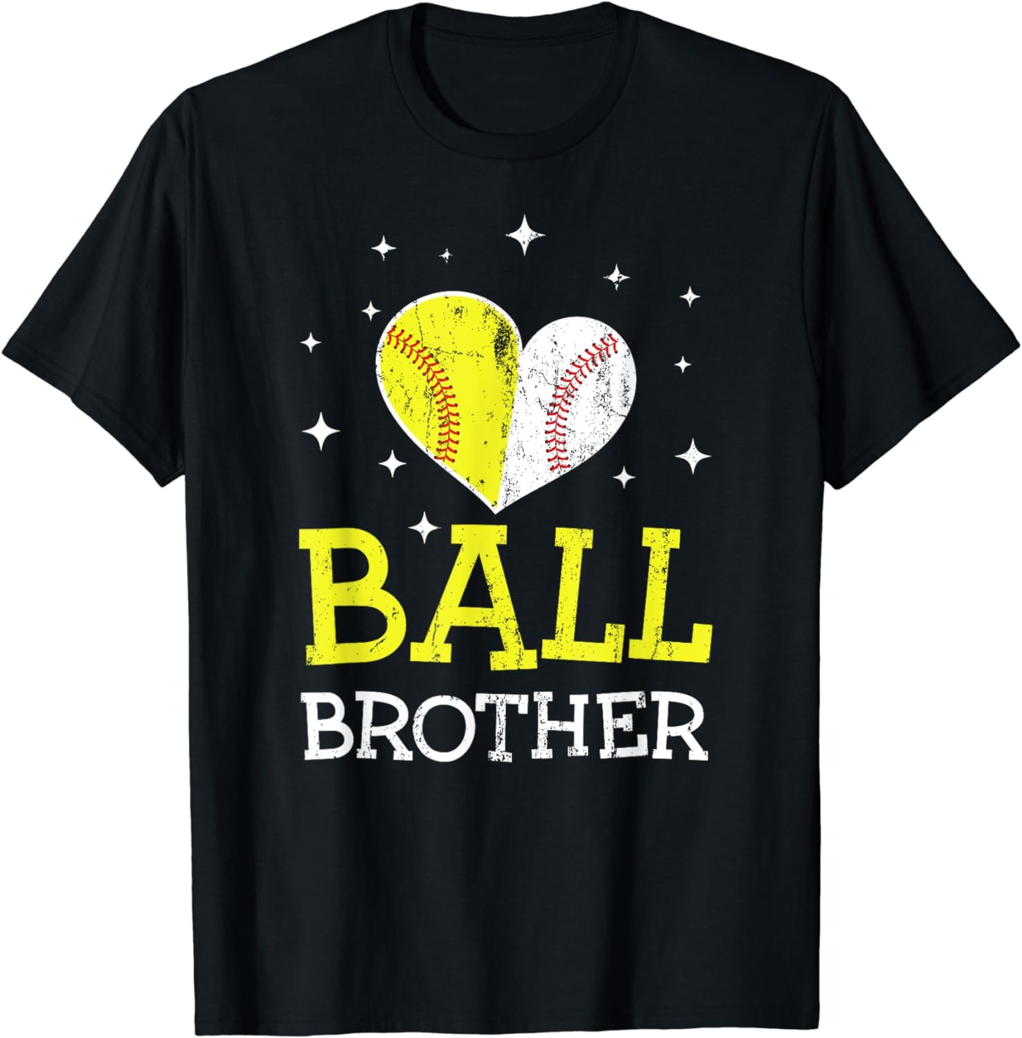 Cute Baseball and Softball Brother Tee Funny Brother Lover T-Shirt