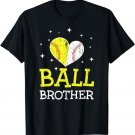 Cute Baseball and Softball Brother Tee Funny Brother Lover T-Shirt