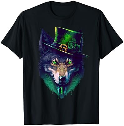 St Patrick's Day Leprechaun Wolf Shamrock Wolf Lover Irish T-Shirt