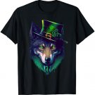 St Patrick's Day Leprechaun Wolf Shamrock Wolf Lover Irish T-Shirt