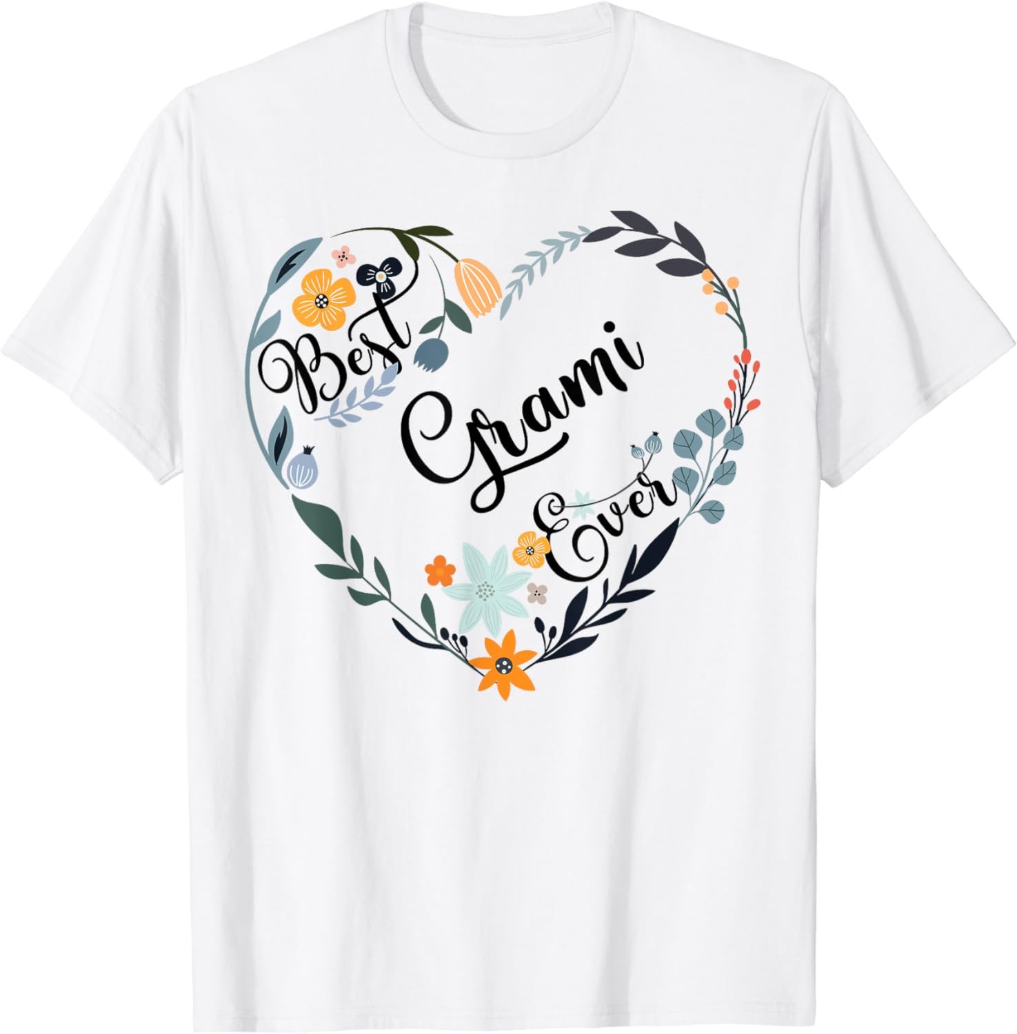 Best Grami Ever Heart Flower Blessed Grandma Mother's Day T-Shirt