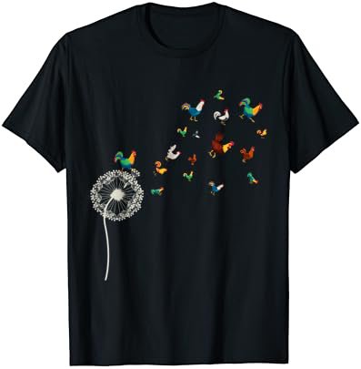 Farm Bird Animal Lover Farmer Gift Dandelion Chicken T-Shirt