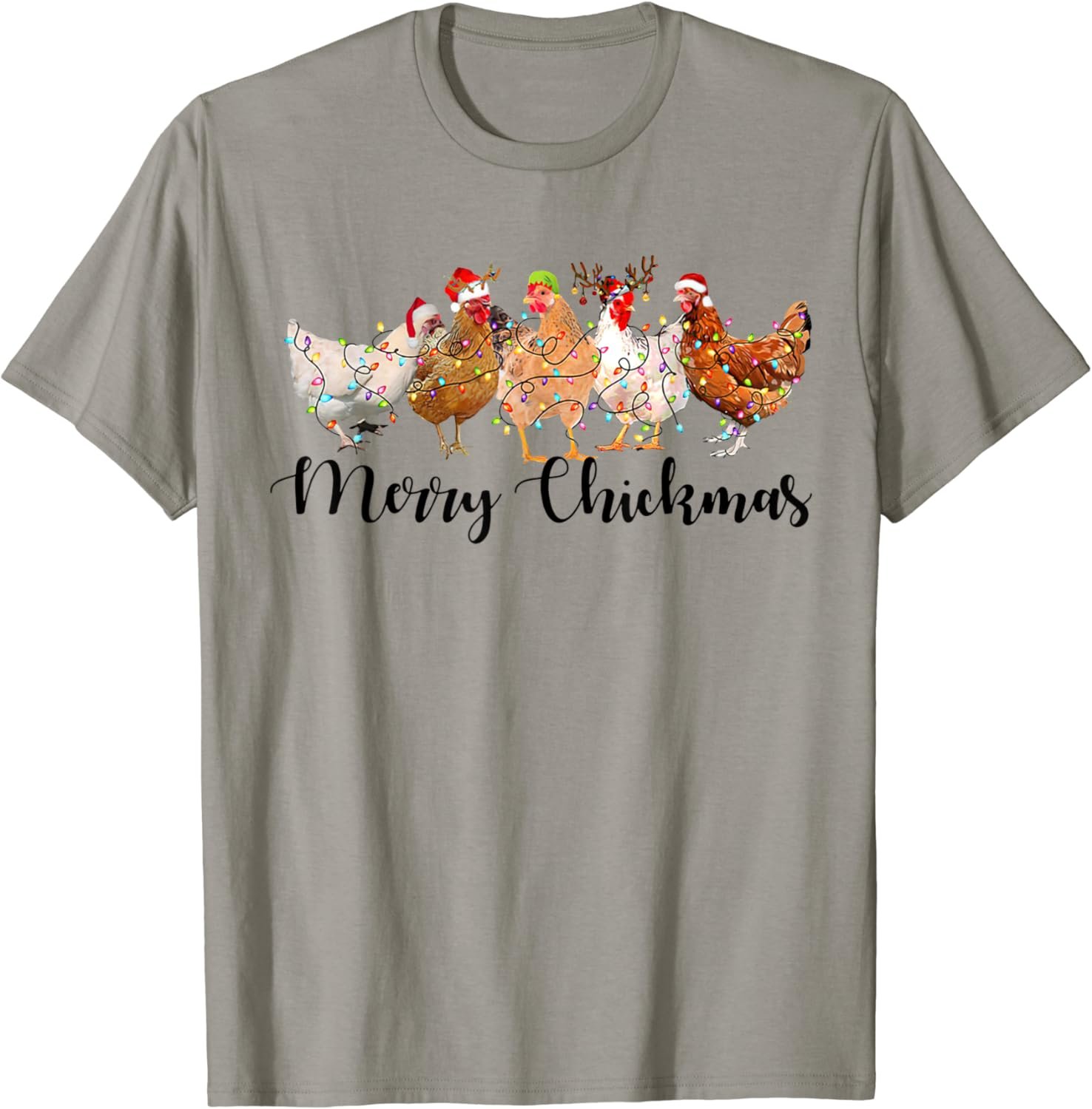 Merry Chickmas Merry Christmas Chicken Christmas Lights T-Shirt