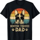 Vintage Boston Terrier Dad Dog Lovers Father's Day Tee T-Shirt