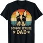 Vintage Boston Terrier Dad Dog Lovers Father's Day Tee T-Shirt