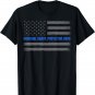 Husband Daddy Protector Hero Thin Blue Line Flag Fathers Day T-Shirt
