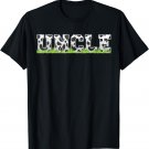 Cow Birthday Family Matching Fathers Day Uncle cow print T-Shirt
