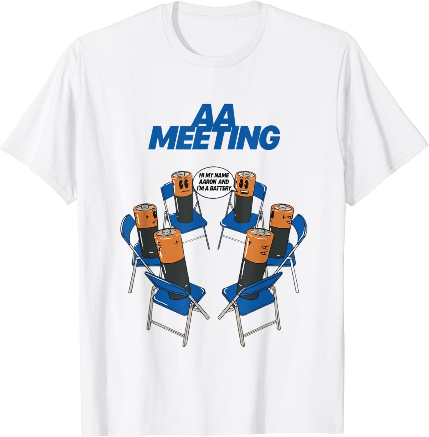AA Meeting Battery Funny Sarcastic Humor T-Shirt