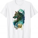 Fenrir Wolf Watercolor Viking Nordic Celtic Vikings Themed T-Shirt