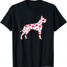 Valentines Day Great Dane Hearts Puppy Dog Lover T-Shirt