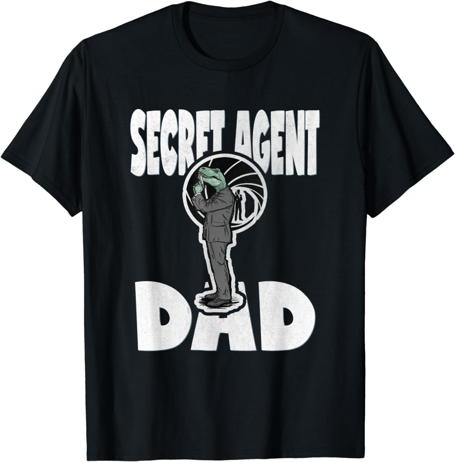 Secret Agent Dad Vintage Spy T-Rex Dinosaur Father T-Shirt