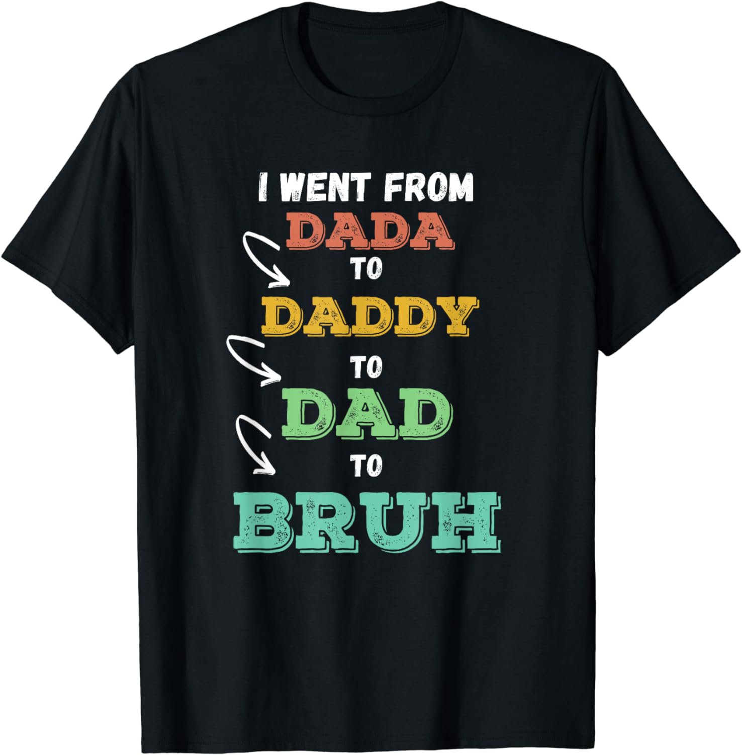 I went from Dada to Daddy to Dad to BRUH Funny Father's T-Shirt
