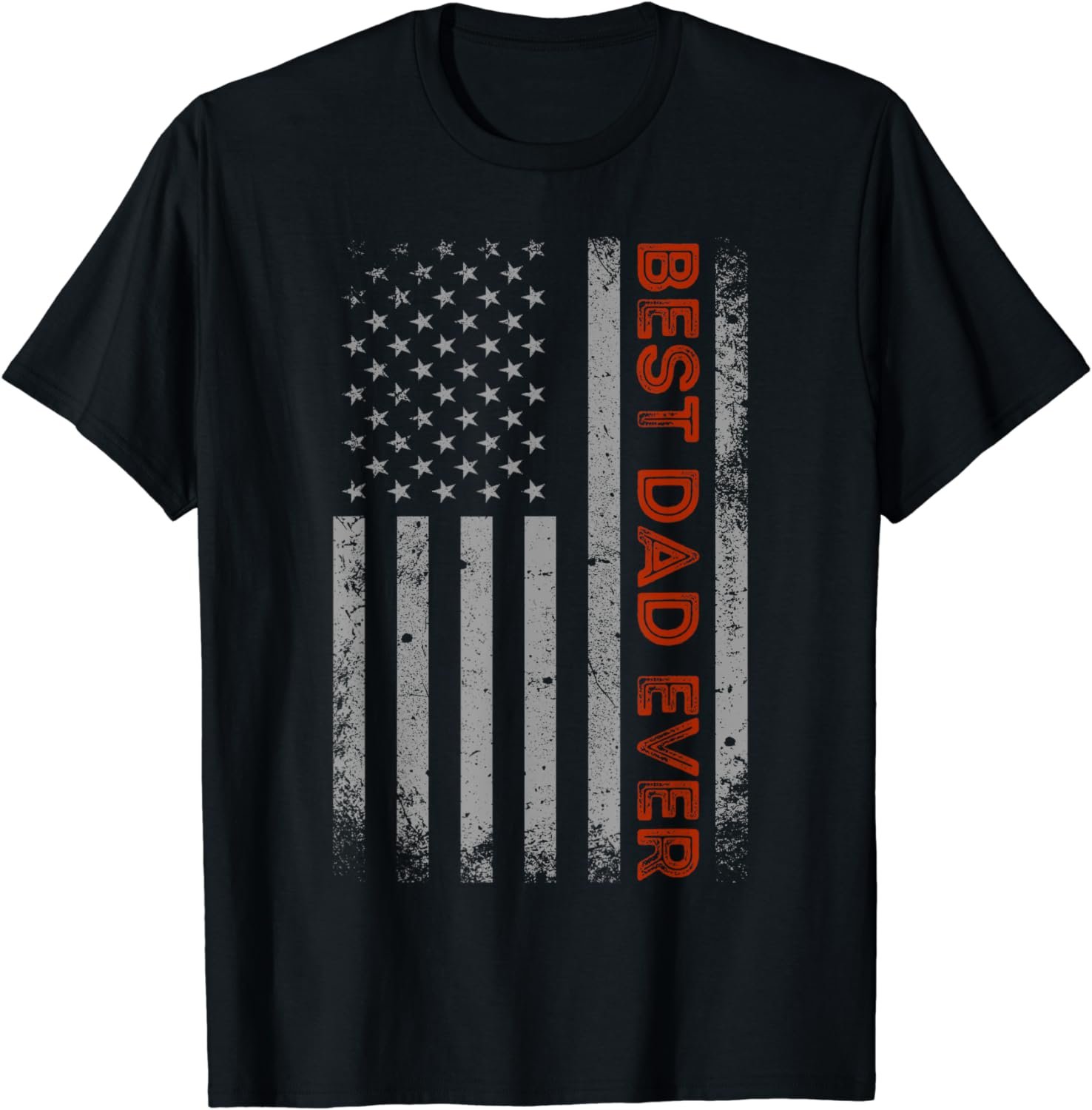 Best Dad Ever With US American Flag Fathers Day Vintage T-Shirt
