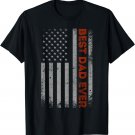 Best Dad Ever With US American Flag Fathers Day Vintage T-Shirt