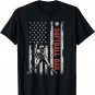 Softball Dad American Flag Father's Day 4th Of July Gift T-Shirt