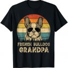 Vintage French Bulldog Grandpa Dog Lovers Father's Day T-Shirt