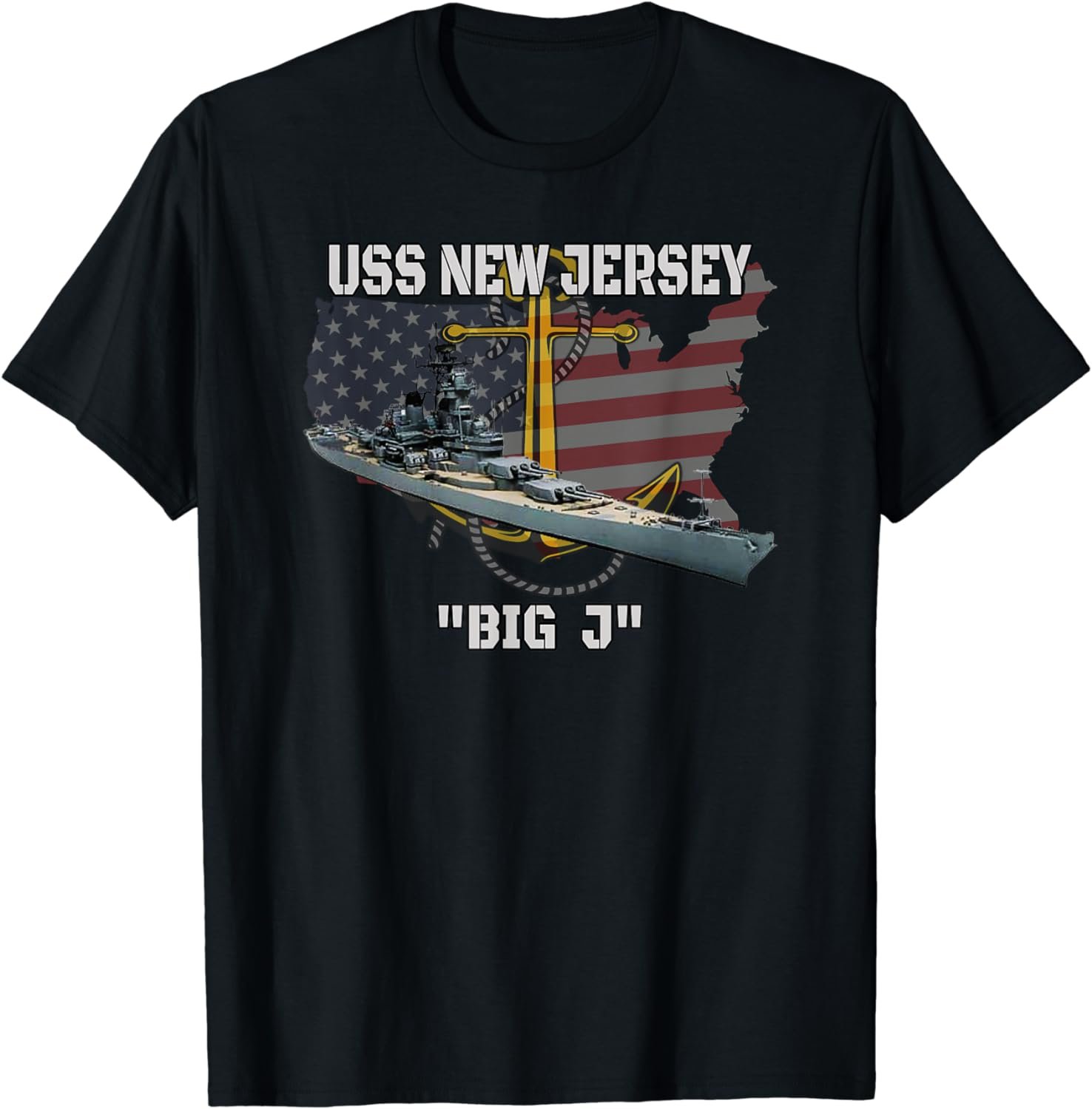 USS New Jersey BB-62 Battleship Veterans Day Warship Father T-Shirt