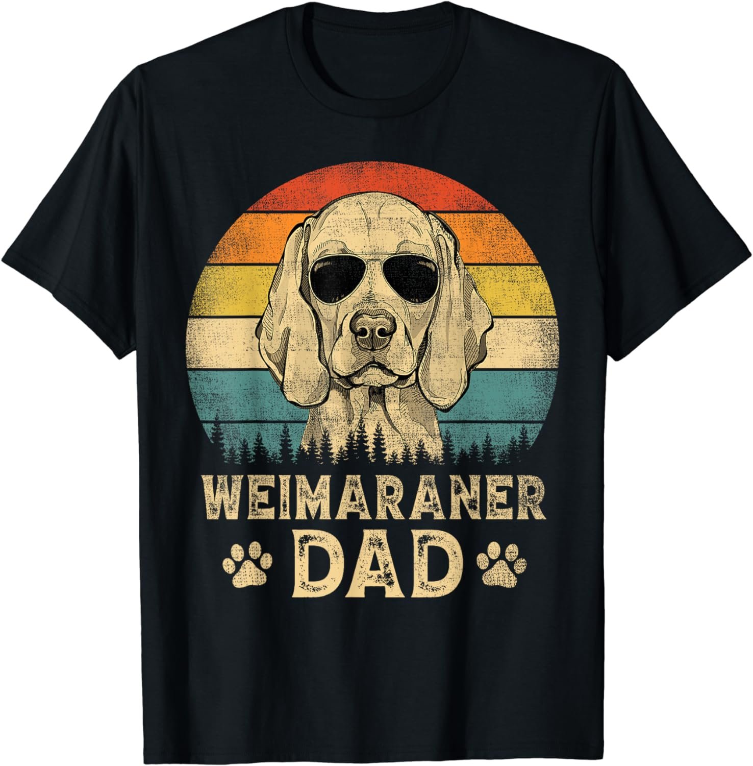 Vintage Weimaraner Dad Dog Lovers Father's Day Tee T-Shirt