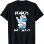 Cute Cat Book Reading Readers Are Leaders Librarian Reader T-Shirt