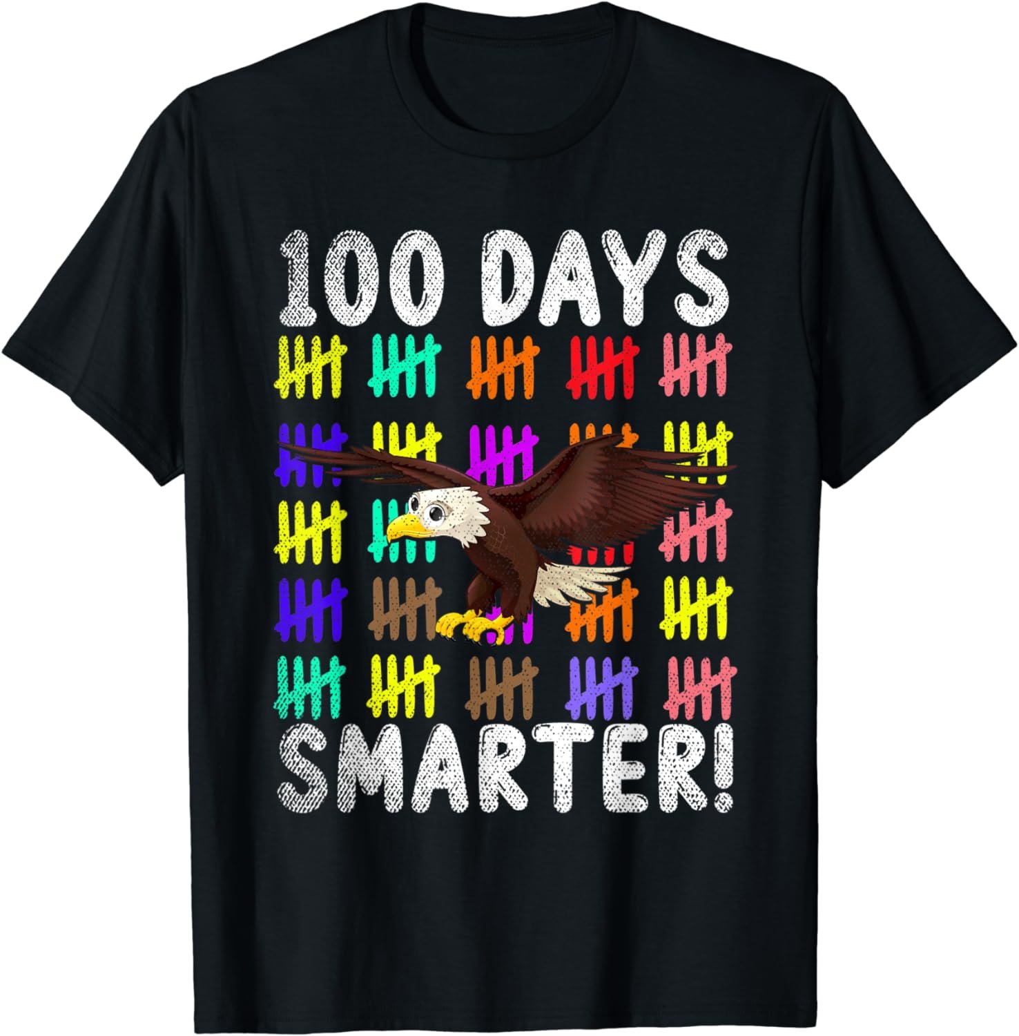 100 Days Smarter Cute Bird Eagle 100 Days Of School T-Shirt