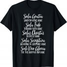 Five Solas T-Shirt Latin and English Cute Script Text