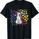 Rainbow Cat love Hearts cute T-Shirt