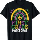 Cute Boho Rainbow Mardi Gras First Grade Teacher Kids T-Shirt