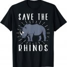 Save The Rhinos Cute Animal Environmentalist T-Shirt