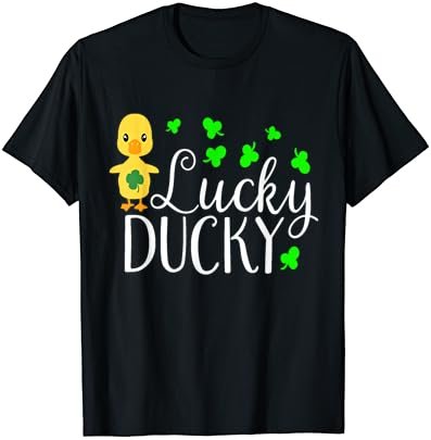 Lucky Ducky Shirt Cute Irish Duck Bird Ireland Kids School T-Shirt