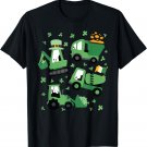 Construction Trucks St. Paddys Shamrocks St Patricks Kids T-Shirt