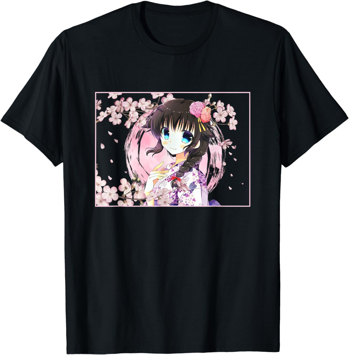 Cherry Blossom Japanese Anime Cute Girl Manga Otaku T-Shirt