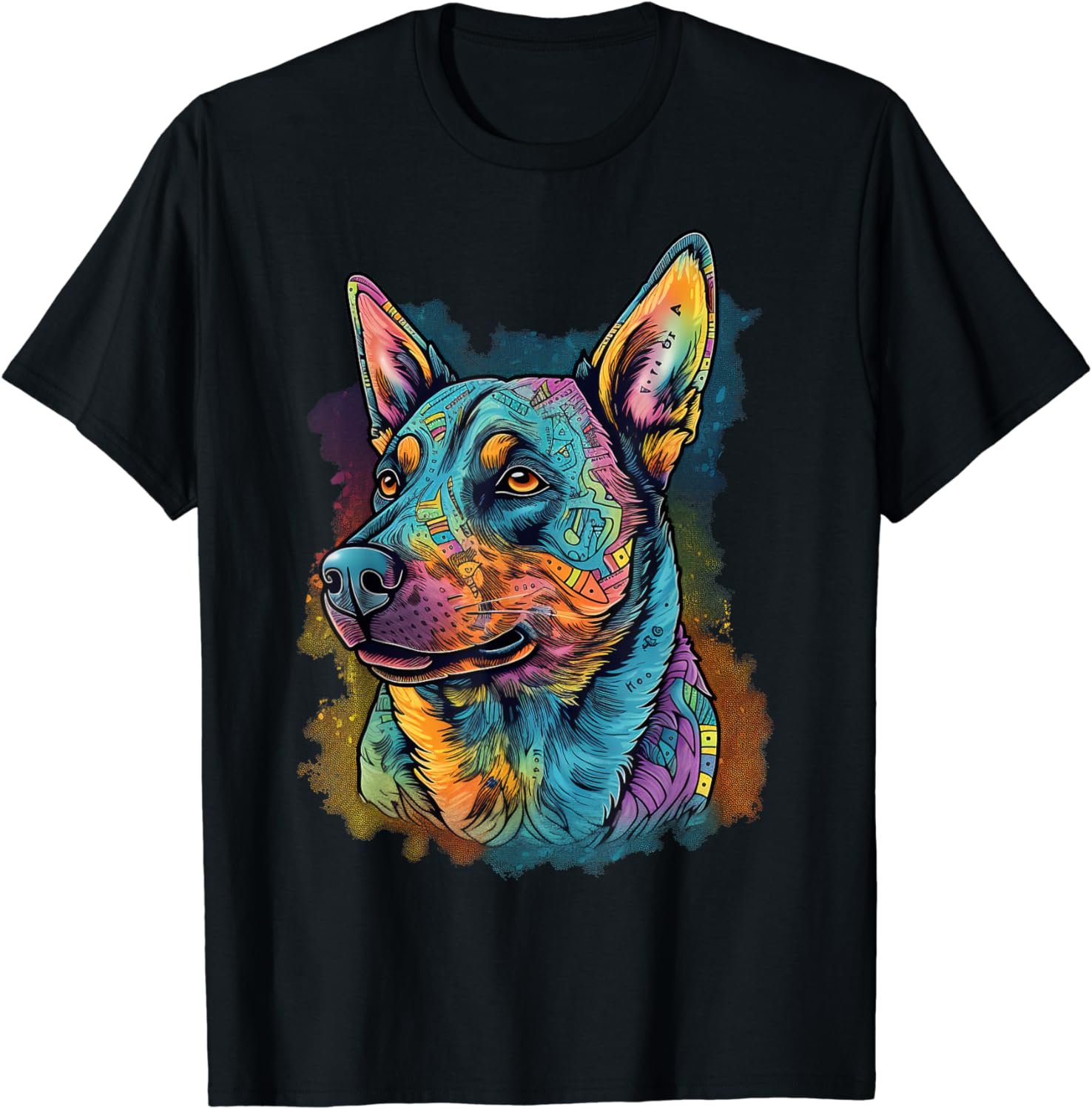 Cute Blue Heeler Dog on Australian Cattle Dog Lover T-Shirt