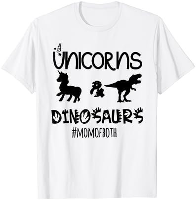 Funny unicorn and dinosaur design for birthday mom T-Shirt