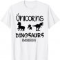 Funny unicorn and dinosaur design for birthday mom T-Shirt