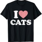 I Love Cats Shirt Girls I Heart Cats Tee For Cat Lovers T-Shirt