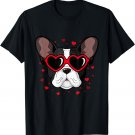 Boston Terrier Valentine Cute Dog Sunglasses Lovers T-Shirt