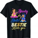 Cute Beauty Or Beat Bestie Loves You - Gender Reveal Party T-Shirt