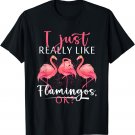 Flamingo I Just Really Like Flamingo OK Funny Pink Bird T-Shirt