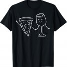 Cute Italian Cuisine Pizza And Wine T-Shirt