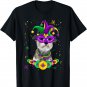 Schnauzer Dog Lover Mardi Gras Carnival Funny Mask Beads T-Shirt