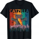 Catzilla Black Cat Japanese Vintage Rainbow Kitten Cute T-Shirt